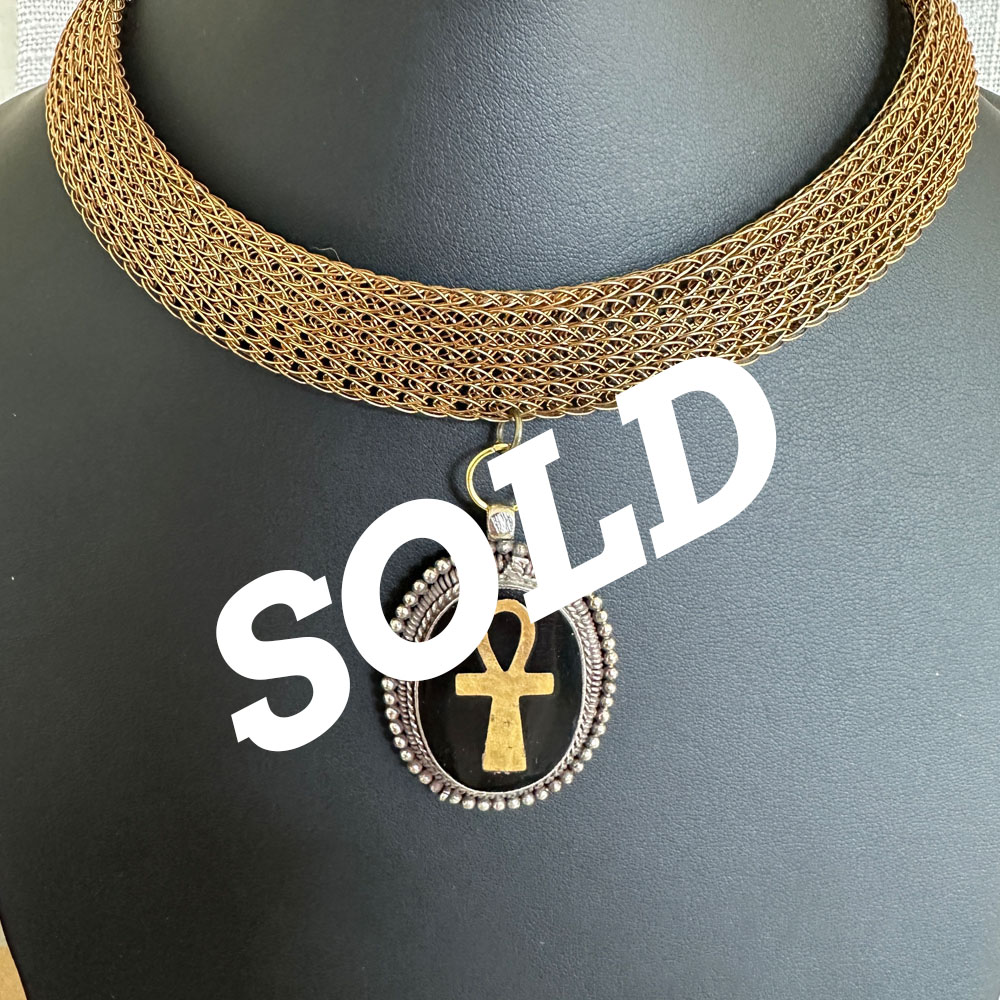 Mesh necklace with ANKH - SOLD